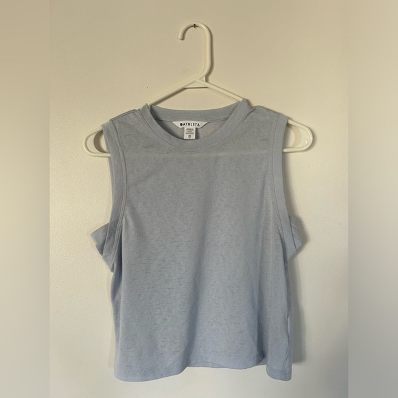 ATHLETA BREEZY MUSCLE TANK XS Snowfall Blue - Picture 3 of 7